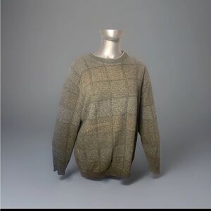 Men's Classic Checkered Crewneck Sweater - Tan